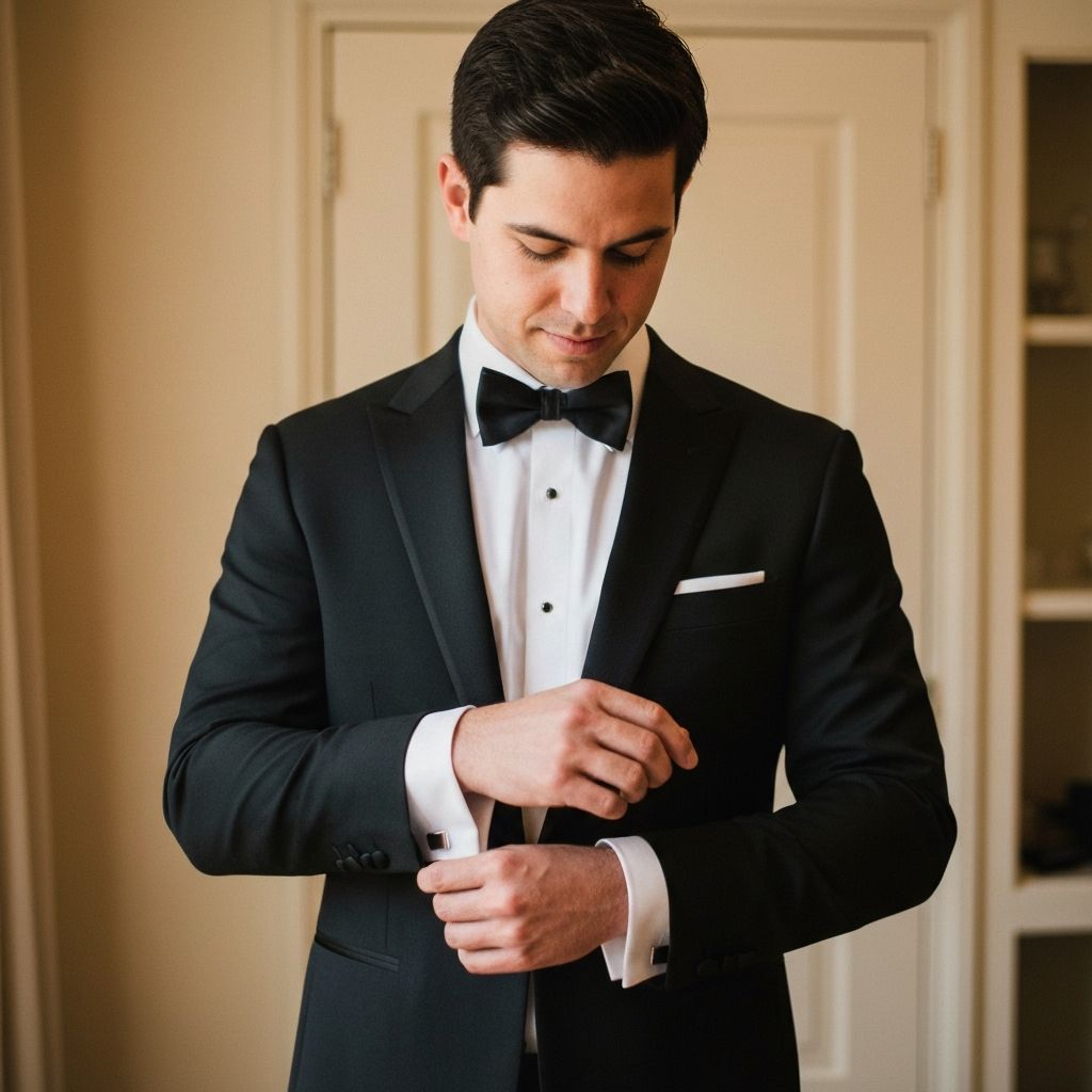 Groom getting ready